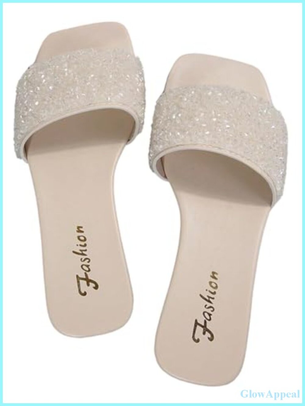 Rhinestone Slip On Square Open Toe Faux Leather Dressy Flats